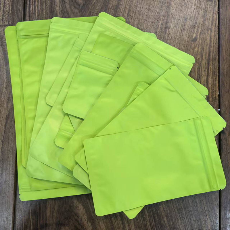 Green Double-Sided Matte Aluminum Bone Bag Gift Jewelry Gift Packaging Bag Digital Products Beauty Digital Hardware Ziplock Bag