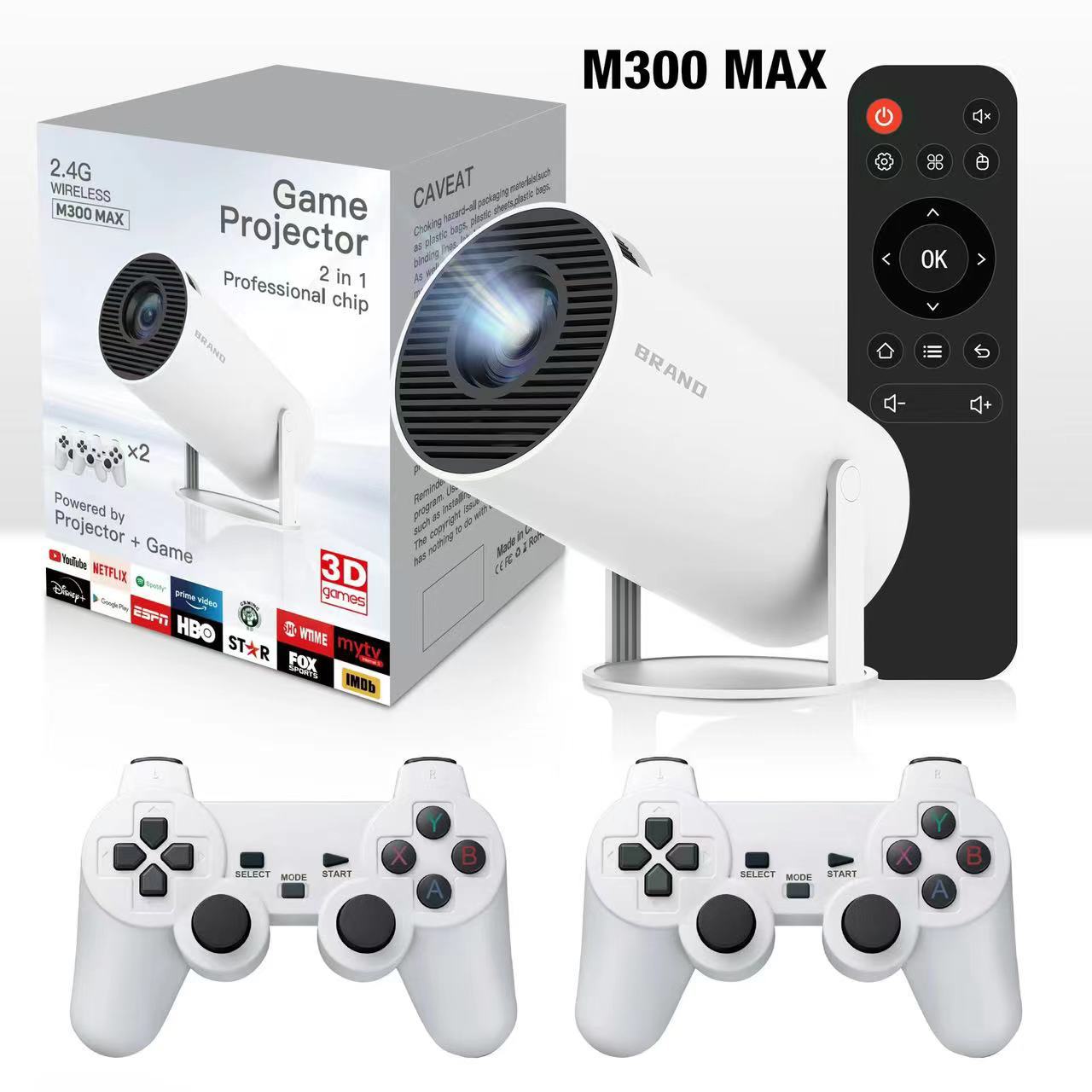 Picture of Cross-Border Export White M300Max Game Projector Home New High-Definition Portable Screen Barrel Projector