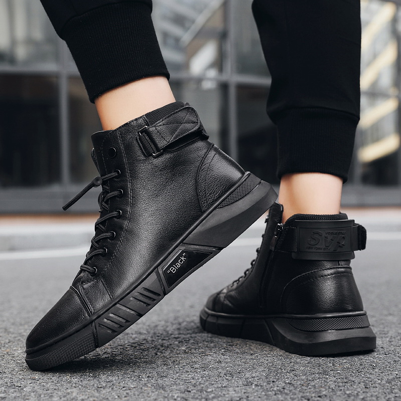 Picture of 2023 Cross-border Explosions plus size Fashion Martin Boots Men's British Men's Boots fleece-lined Warm High-top Men's Casual Leather Boots