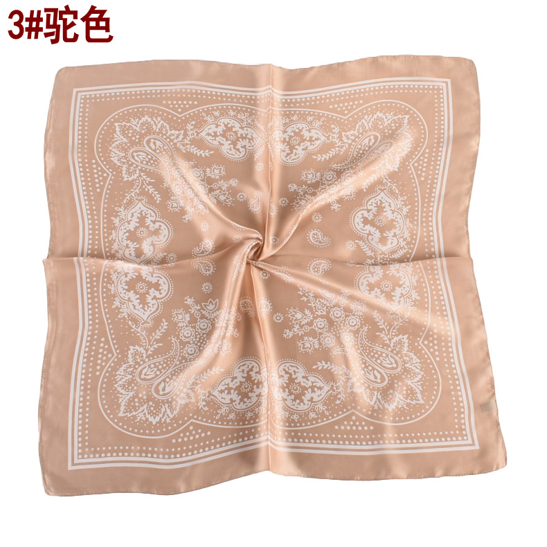 Picture of Europe and the United States hot sale vintage paisley small cashew flower 70*70 satin square scarf ladies small scarf wholesale