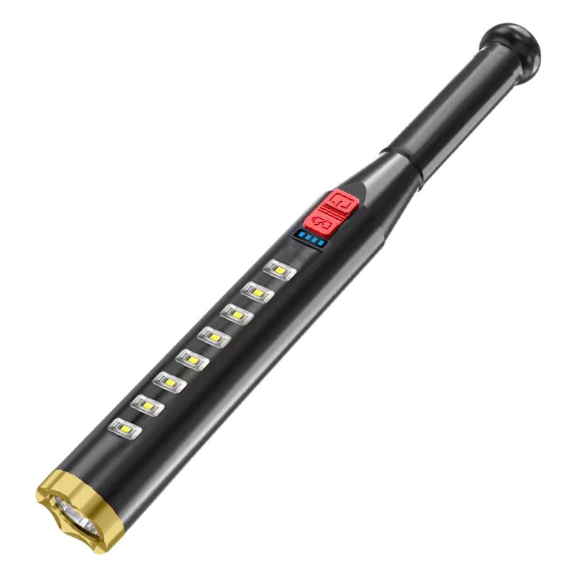 Self-defense mace flashlight cross-border outdoor USB charging security patrol cob baseball bat flashlight
