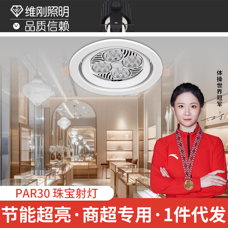 Spotlight led spotlight Zhongshan lamps jewelry shop lights embedded hole lights dark downlight bull's eye lights highlight
