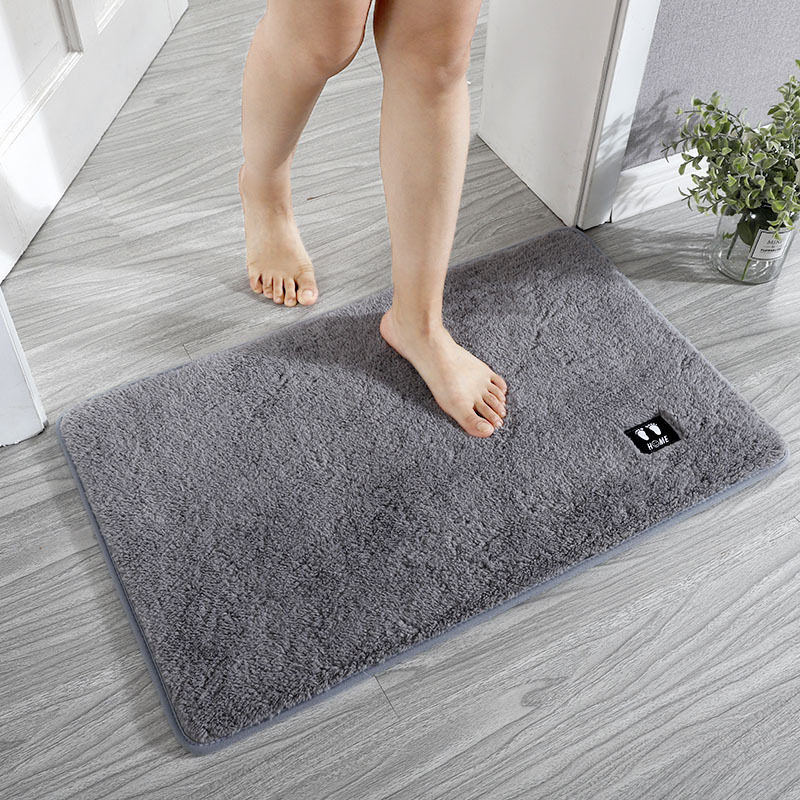 Picture of Toilet Floor Mat Door Absorbent Dirty-Resistant Bathroom Anti-Slip Mat Thickened Plush Toilet Door Mat Machine Washable