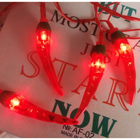Led Chili Light String Atmosphere Light Chinese New Year Chinese Festival Decorative Light Courtyard Red Fire Festive Spring Festival Chili Lantern