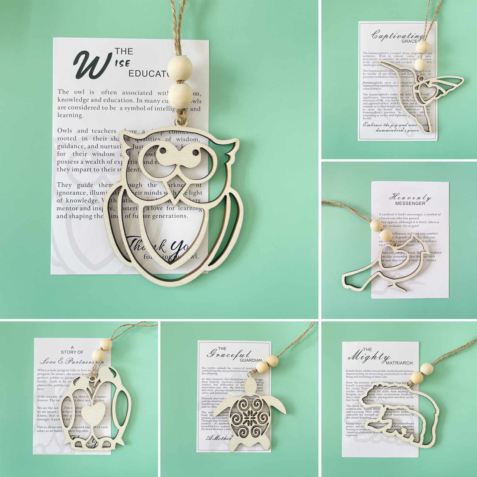 Love and loyalty story elephant wooden decoration gift sister friendship and Friendship Animal wooden pendant