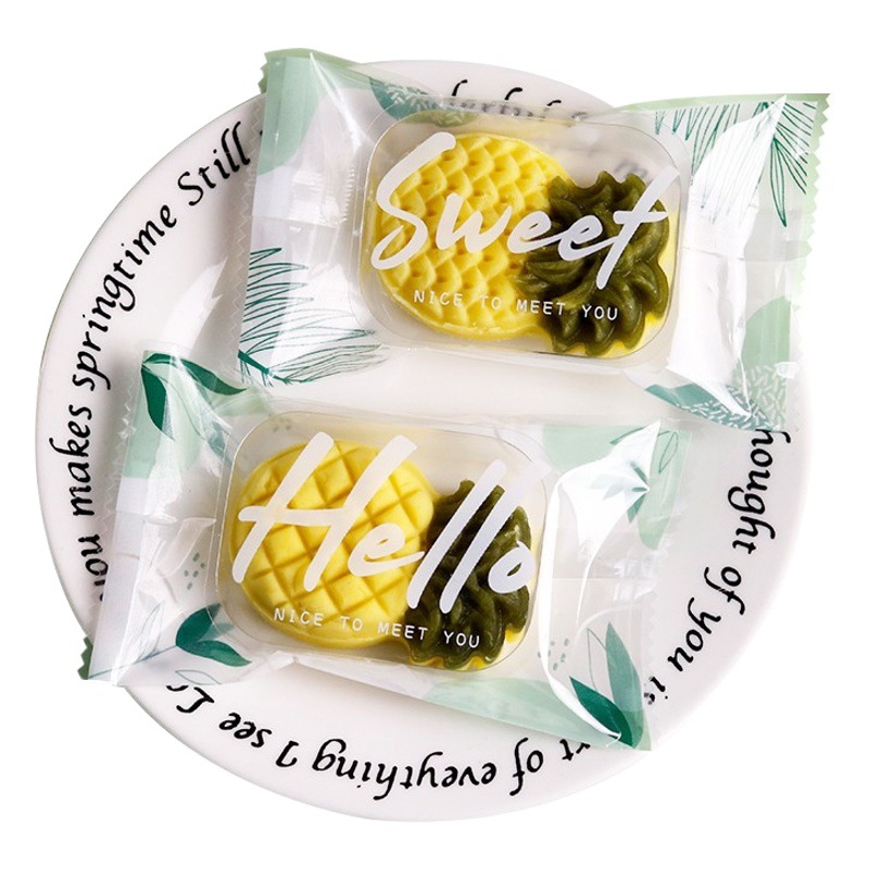 New transparent mung bean cake packaging bag gift box mung bean ice cake machine sealing bag with bottom self-sealing wholesale