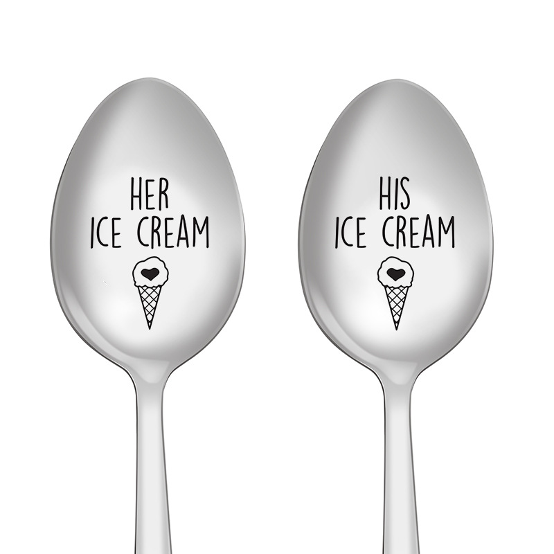 Picture of Long-Handled Stainless Steel Spoon, New Creative Mixing Spoon, Various Patterns and Engravings, Household Tableware Manufacturer Wholesale