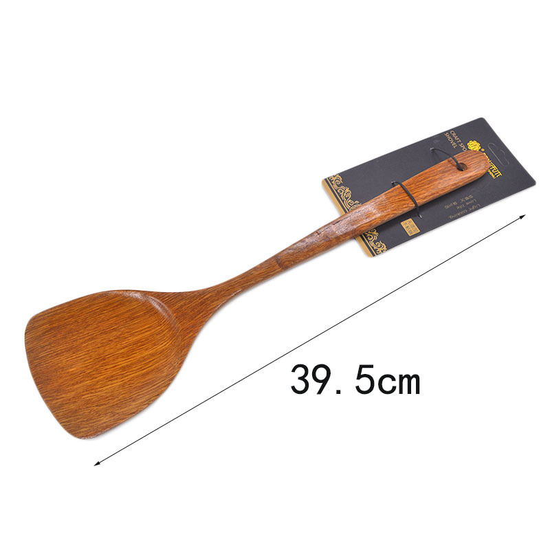 Picture of Stir-frying spatula long handle wooden rice spatula stainless steel thickened frying spatula household kitchen utensils wholesale
