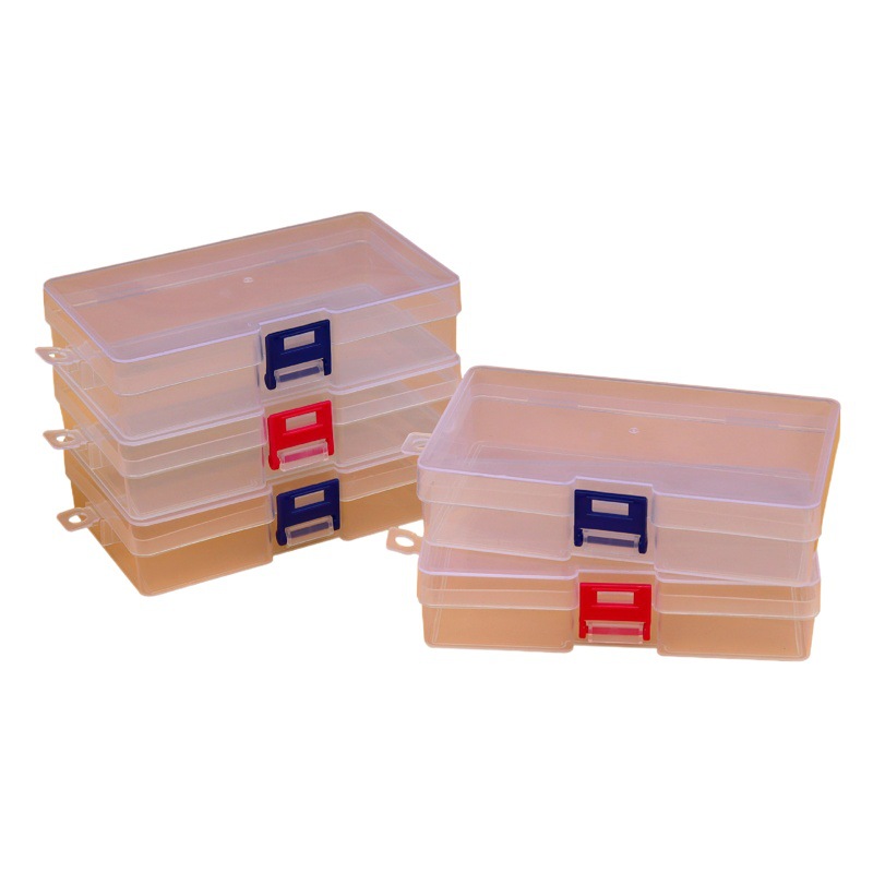 Transparent Keychain Plastic Empty Box Sample Box Components Fishing Gear Hook Tool Storage Box pp Jewelry Large Lock