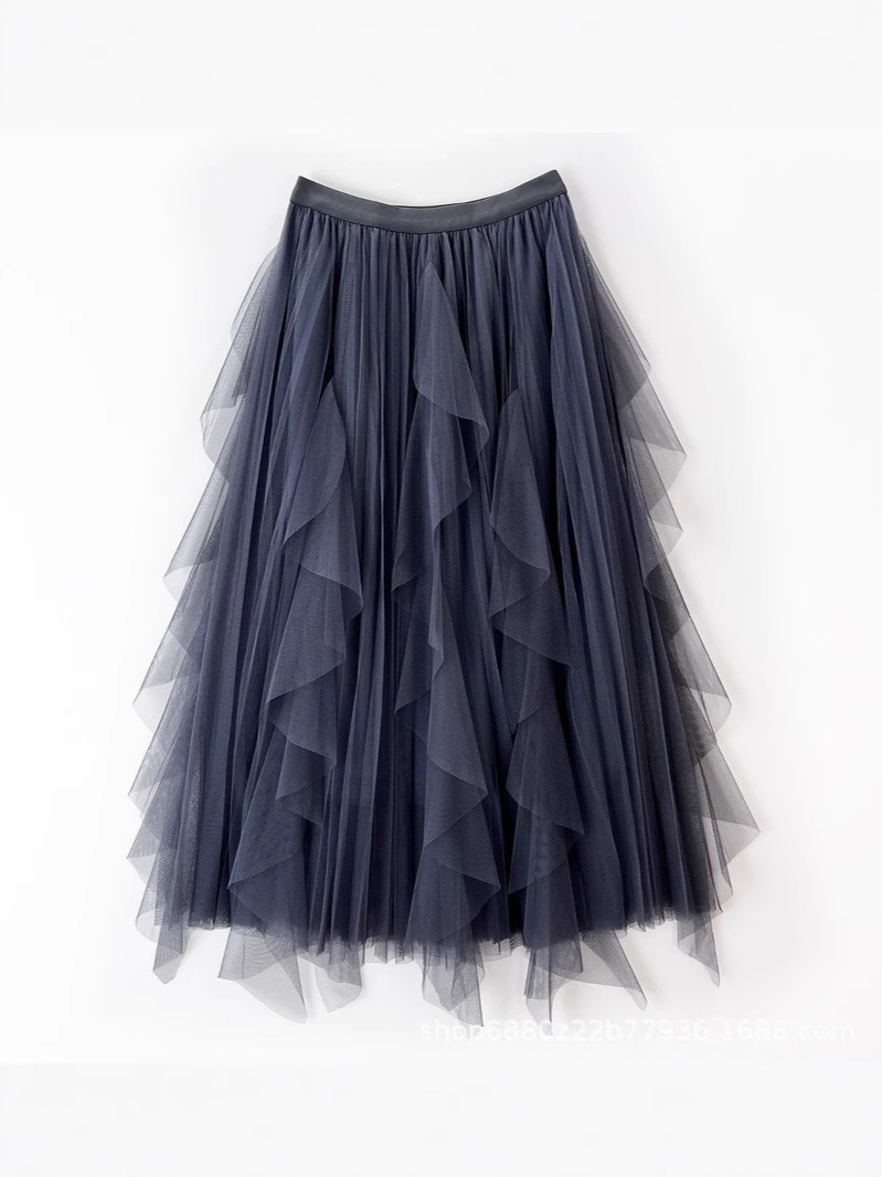 Irregular Slimming Look A-Subnet Skirt 2025 New Mid-Length Skirt