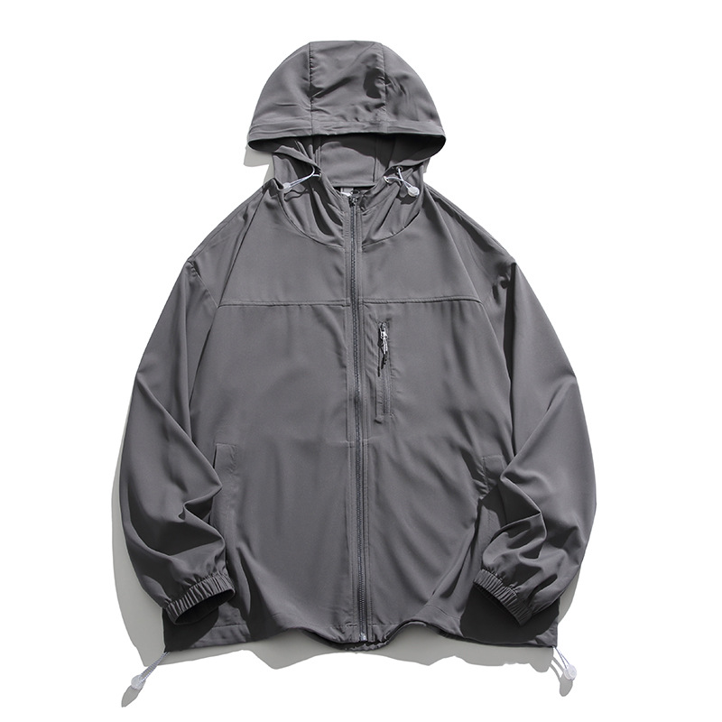 Picture of Spring and Autumn Work Jacket Men's Couple's Summer Sun Protection Clothing Trendy Brand Japanese Street Contrast Color Stitching Hooded Jacket