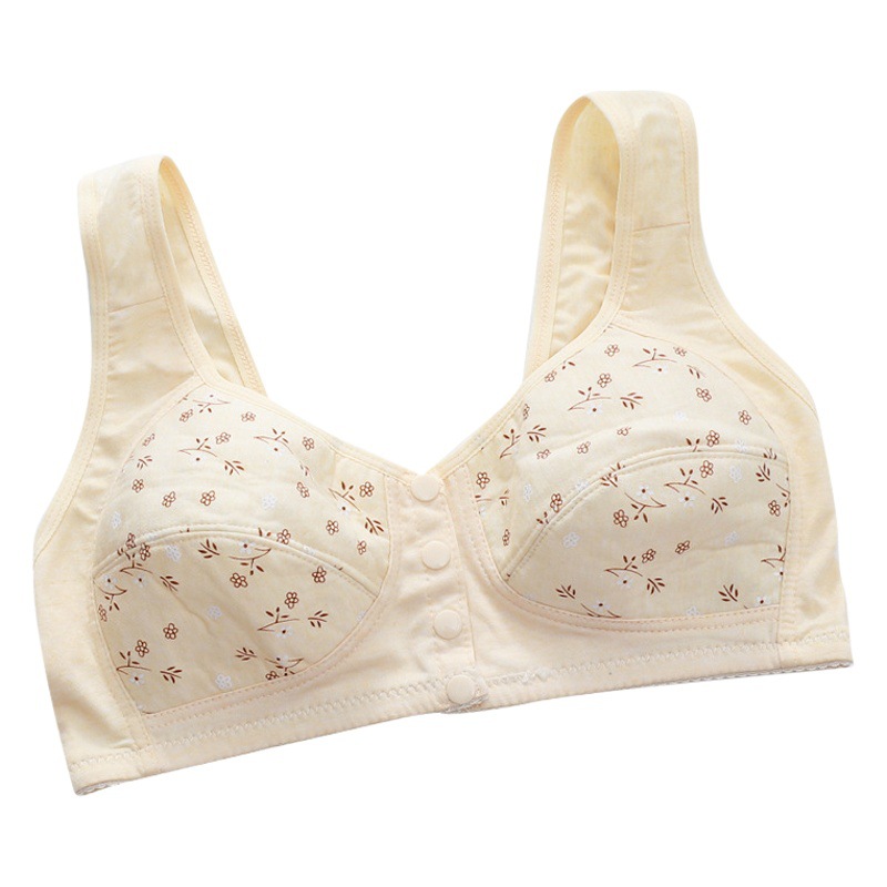 Middle-aged and elderly bra without steel ring mother's underwear women's beautiful back gathered large size women's front buckle thin bra