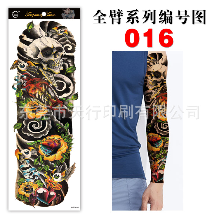 Picture of Manufacturer in Stock Wholesale Full Arm Tattoo Stickers Arm Waterproof Tattoo Stickers Popular Tattoo Decals Arm Horror Tattoo Stickers