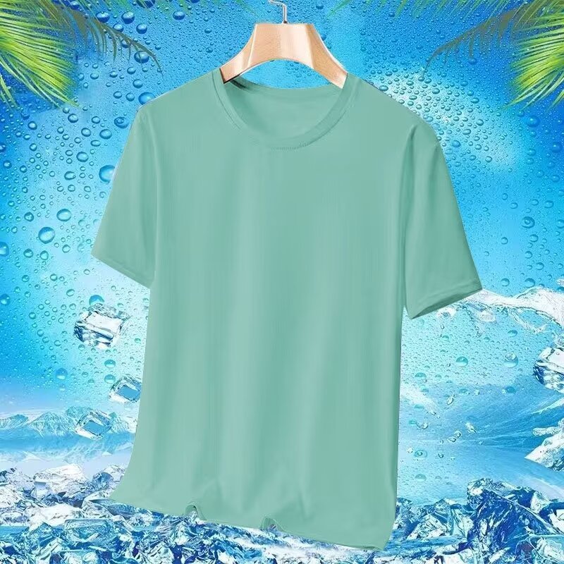 Short-sleeved Sports T-shirt Men's Summer Thin Quick-drying Breathable Sports Half-sleeve Extras Plus Size Mesh Short-sleeved T-shirt