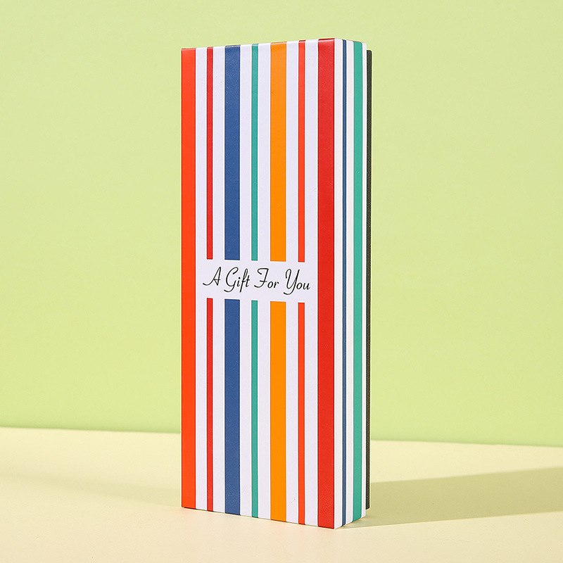 Picture of Cross border striped rainbow color socks packaging box 5 pairs 7 pairs of socks heaven and earth cover packaging box hard box empty box in stock