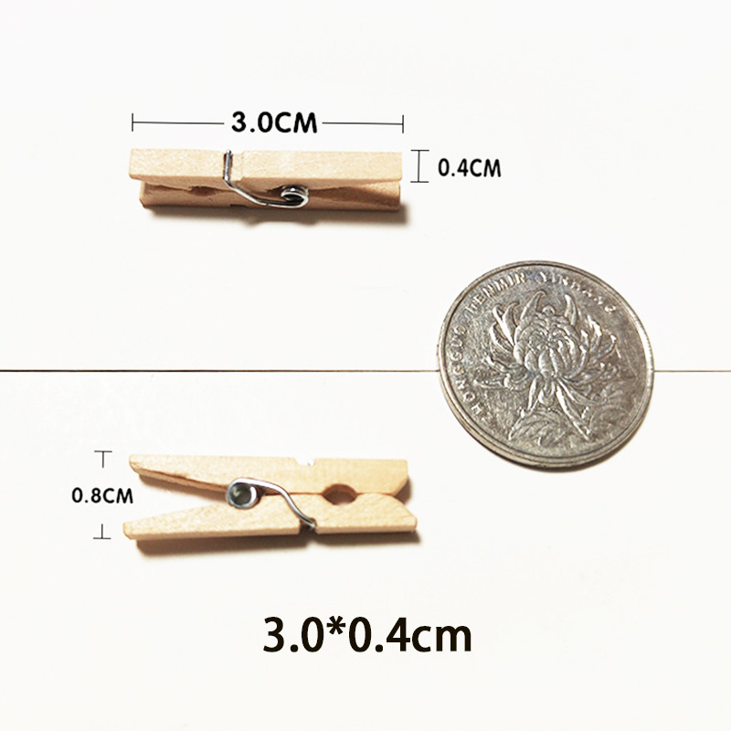 Picture of Supply of Wood Color Clothespins Wooden Crafts Photo Wall Cardboard Photo Frame Cartoon Home Pendant Small Wooden Clips