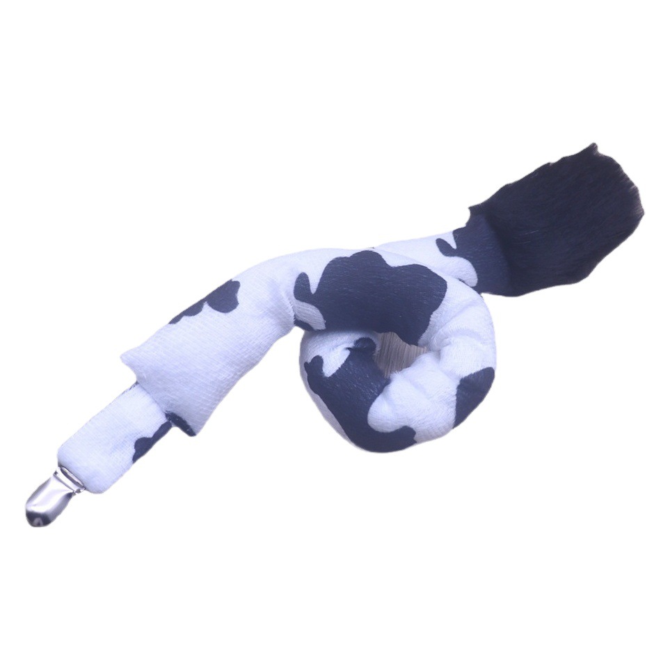 Halloween animal tail dress props new cute plush tiger tail Amazon cross-border supply of cows