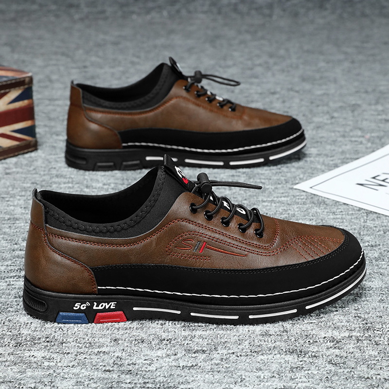 2024 Spring and Autumn New Men's Casual Leather Shoes Genuine Leather Men's Shoes All-match Fashion Leather Shoes Men's Cross-border 46 Special