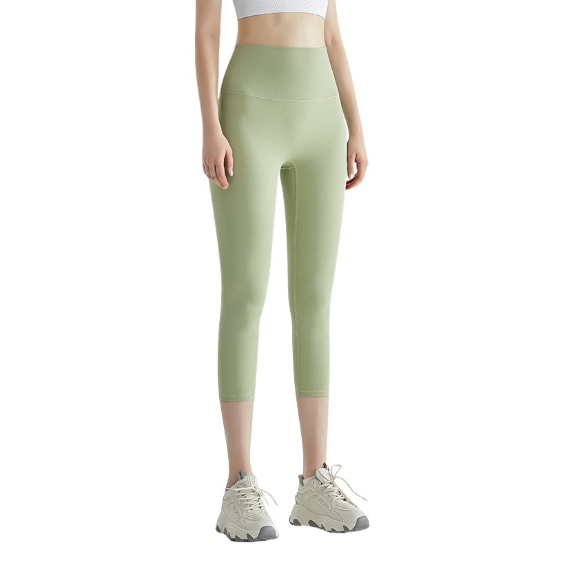 Lahn No Size Cloud Feeling Yoga Pants Cropped Pants No Embarrassing Line High Waist Hip Lifting Sports Tights for Girls to Wear Outside