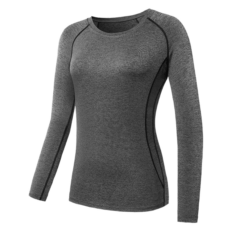 pro Women's Sports Tight Clothes Stretch Long Sleeve Fitness Clothes Quick-drying Slimming Running Basketball Yoga T-shirt F8021