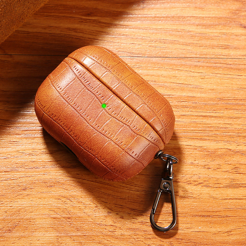 Picture of For Airpods leather case PU crocodile pro protective shell 2 generation Apple wireless Bluetooth headset cover