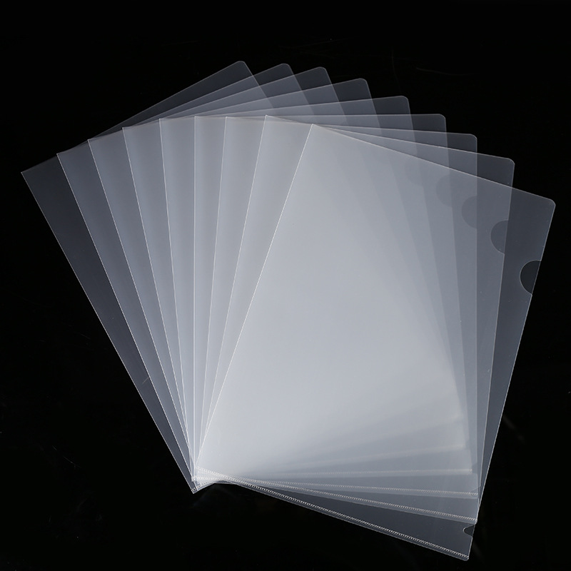 Picture of A4 single clip L-shaped folder printable LOGO file protective cover transparent single clip two-page clip manufacturers