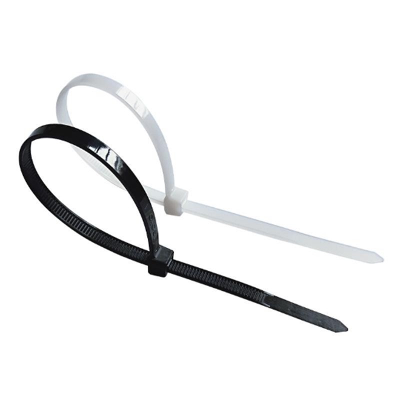 Picture of Self-locking nylon cable tie large wholesale white and black plastic cable tie 4*200 cable tie cable tie manufacturer