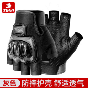 Picture of Summer Half Finger Riding Gloves Leather Gloves Summer Riding Gloves Touchscreen Efficient Breathable Motorcycle Gloves