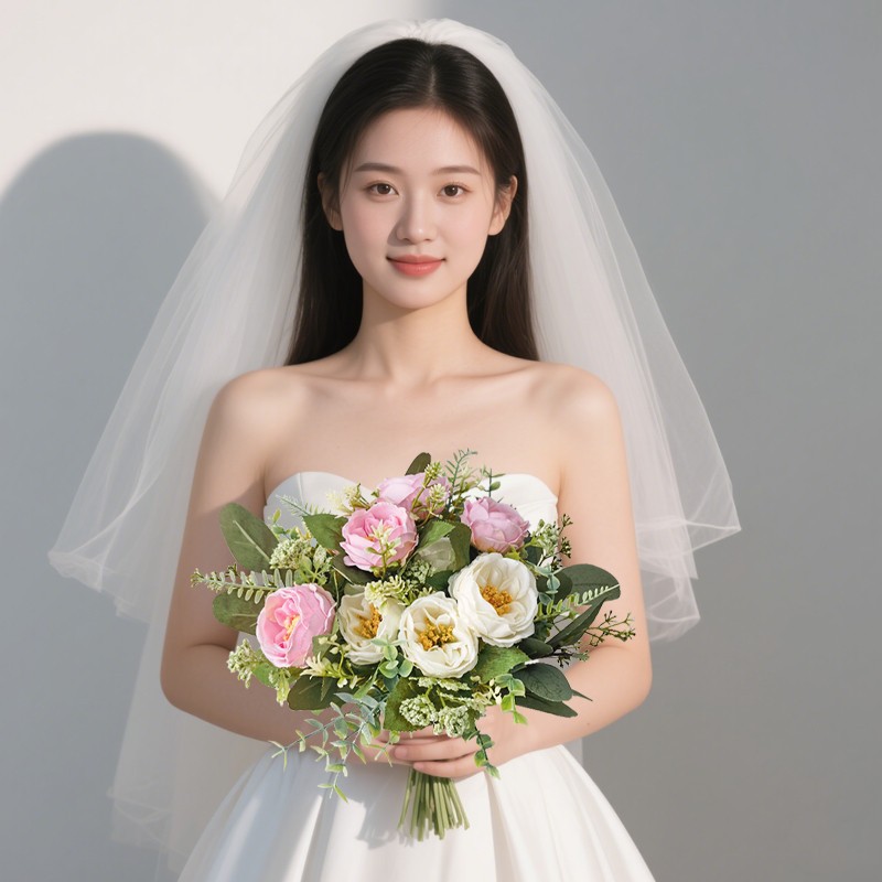 Picture of Amazon Cross-Border Artificial Flower Artificial Eucalyptus Leaf Stem Short Silver Dollar Branch Decorative Leaf Simulated Green Plant Plastic Leaf