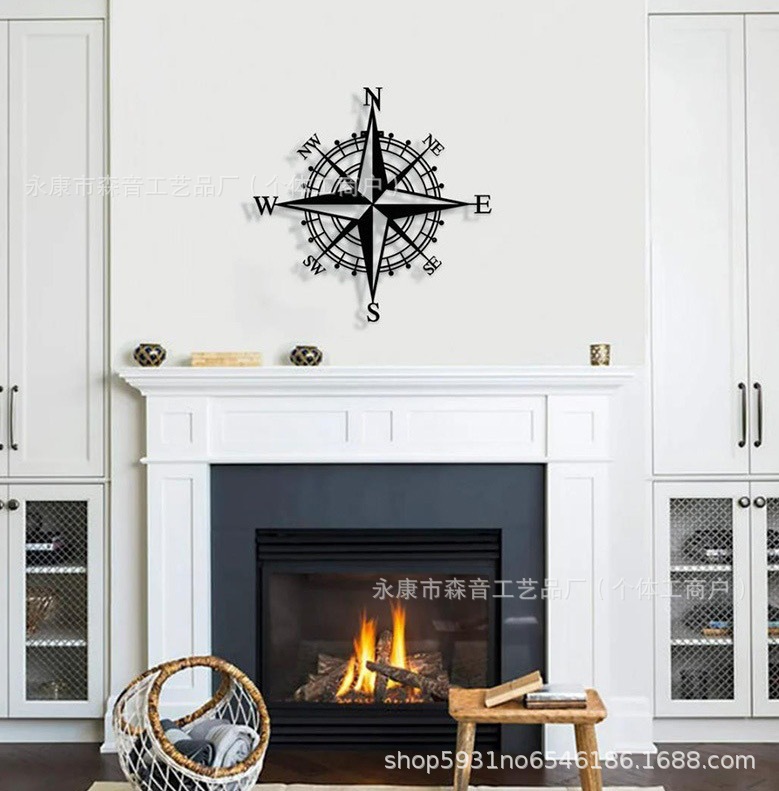Picture of Hallway background wall decoration laser cutting silhouette navigation compass crafts wall decoration cross-border hot sale pendant