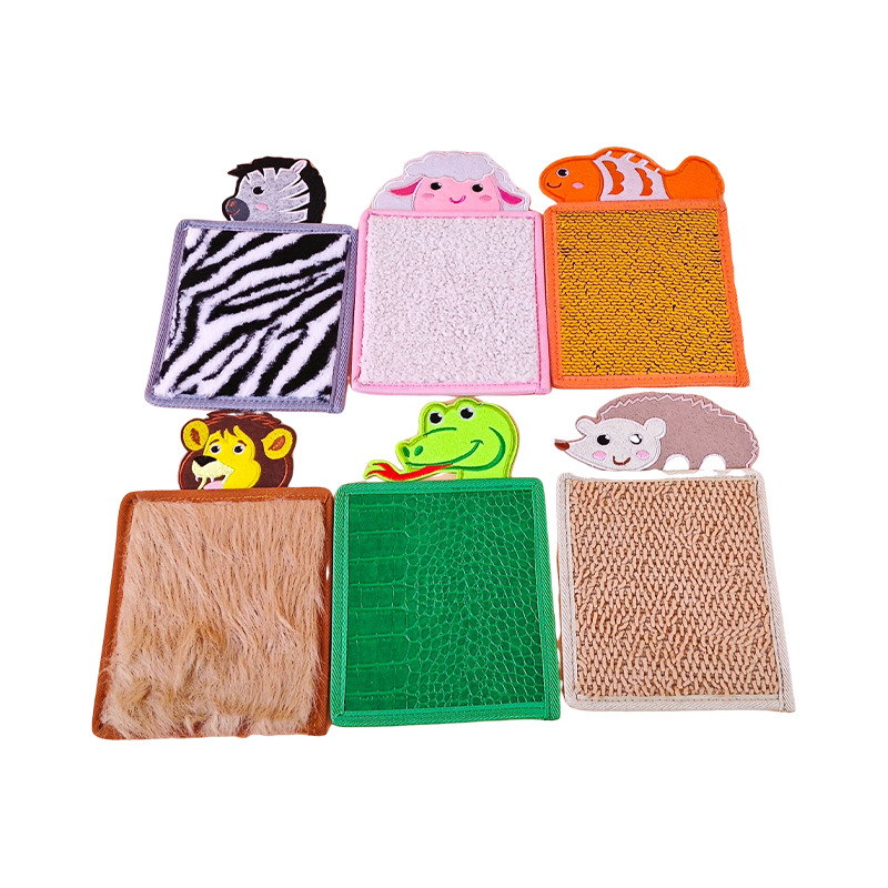 Picture of Cross-Border Children's Sensory Mats, Early Childhood Education Teaching Aids, Animal Fur Texture Tactile Mats, Felt Animal Sensory Mats