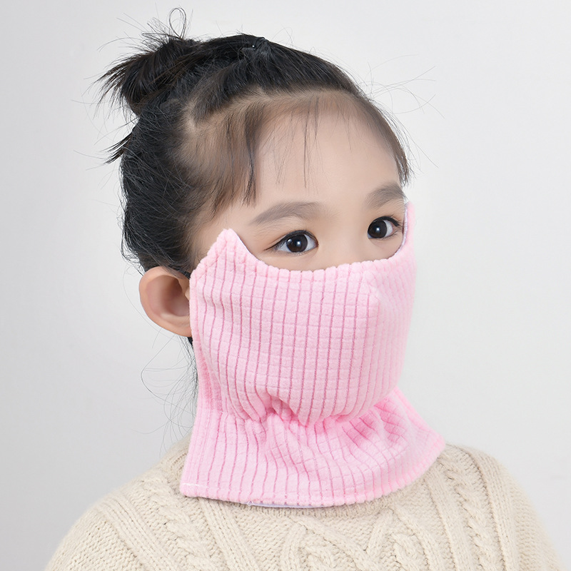 Picture of Children's Mask Warm Cold-proof Windproof Autumn and Winter Girls Fashion Baby Thickened Neck Protection Ventilating Mask Washable