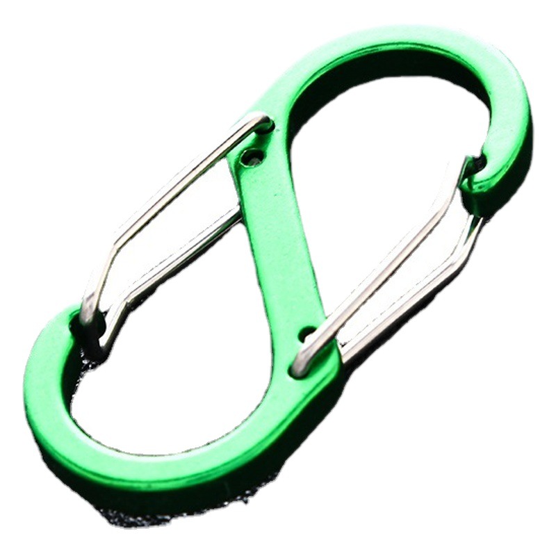 Picture of No. 5 Steel Wire 8-Shaped Carabiner S-Shaped Carabiner Outdoor Aluminum Alloy Buckle Water Kettle Keychain Wire 8-Shaped Buckle