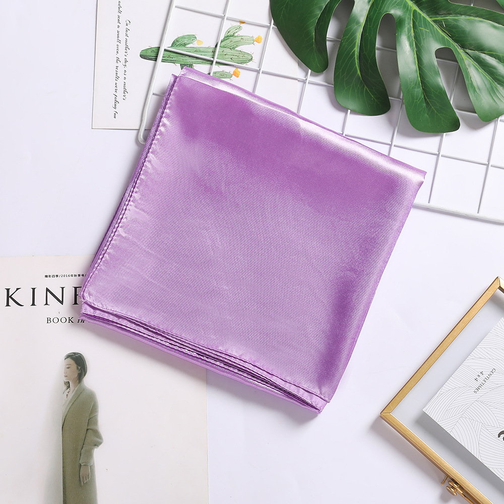 Picture of Solid Color Silk Scarf 90cm Satin Satin Large Square Scarf Women's Candy Color Printed Silk Scarf Scarf Wedding Accompanying Ceremony