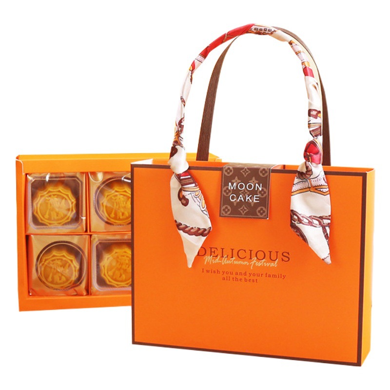 Mid-Autumn Moon Rabbit Egg Yolk Crisp Gift Box 6-grain 8-grain High-grade Portable Moon Cake Packaging Box Snowflake Crisp Dry Empty Box
