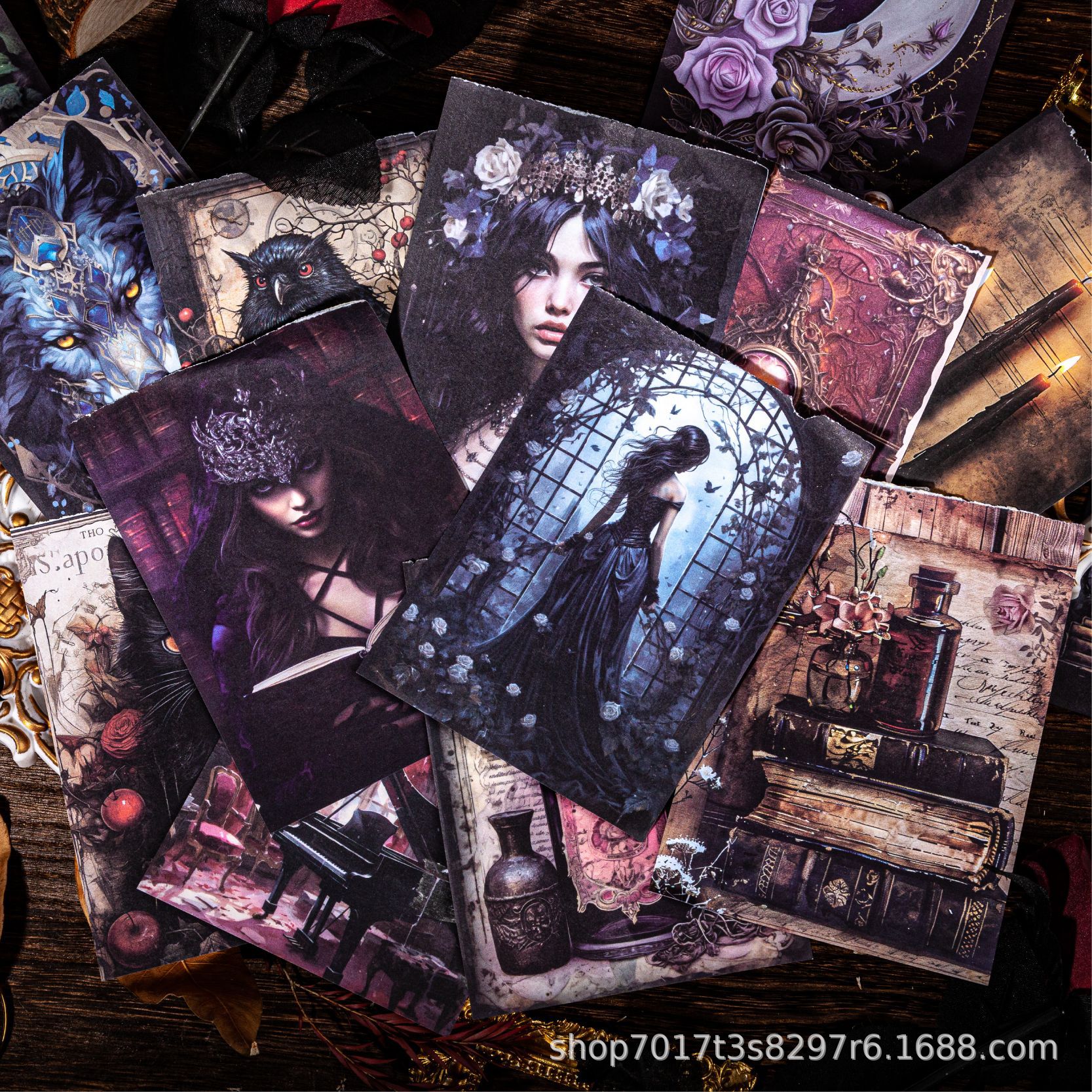 Retro. story Gothic World Series Handbook Material Paper Handbook Collage Base Decoration Alice Clip