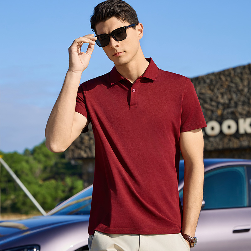 Business Pure Color Corporate Work Clothes Embroidered Polo Shirt Printed Short-Sleeved Lapel T-Shirt Advertising Shirt Printed with Logo