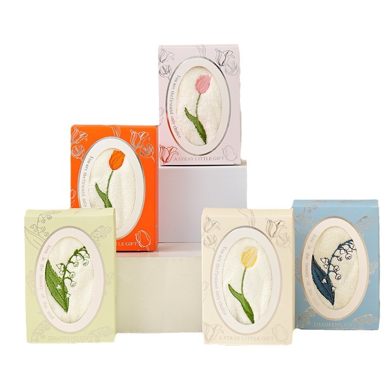 Picture of Souvenir Towels for Bridesmaids, Floral Embroidery, Baby Full-Month Gifts, Small Return Gifts, Women's Day Small Gift Designs