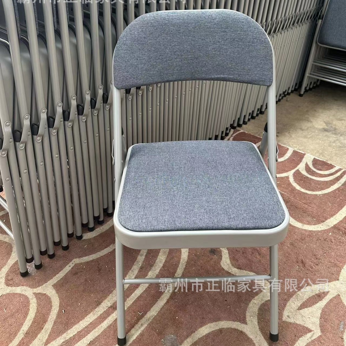 Picture of Manufacturer Wholesale Office Meeting Folding Chair Metal Chair Simple Household Back Chair Training Exhibition Chair Dormitory Chair