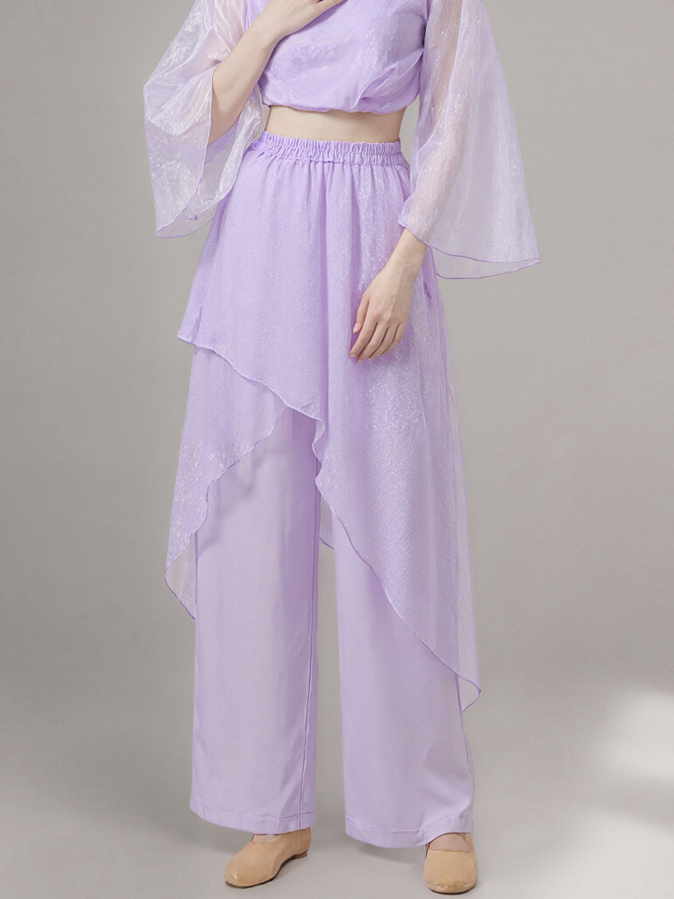 Classical dance practice attire: women's long pants, flowing wide-leg pants, adult dance, modern dance body rhythm costume, irregular skirt pants