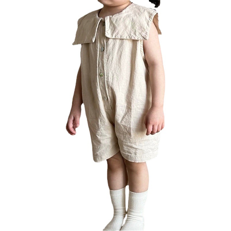 Korean Style in Children's Summer New Arrival Jouterwear for Boys and Girls Big Lapel Sleeveless Loose Casual Shorts