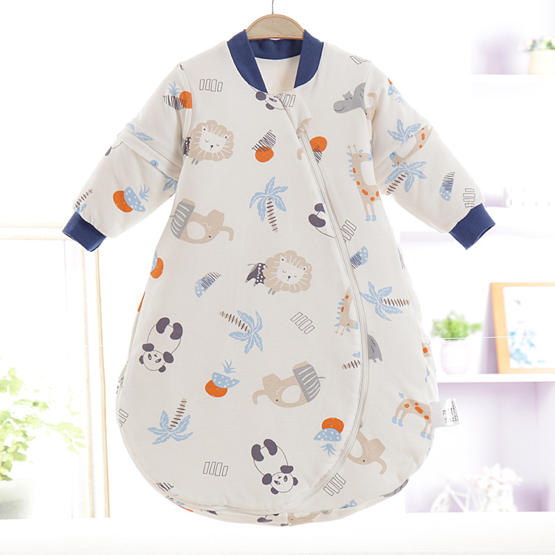 Picture of Aishiyi Antibacterial Baby Cotton Sleeping Bag Children's Sleeping Bag Spring, Autumn and Winter All-In-One Detachable Sleeves Baby Anti-Kick Quilt