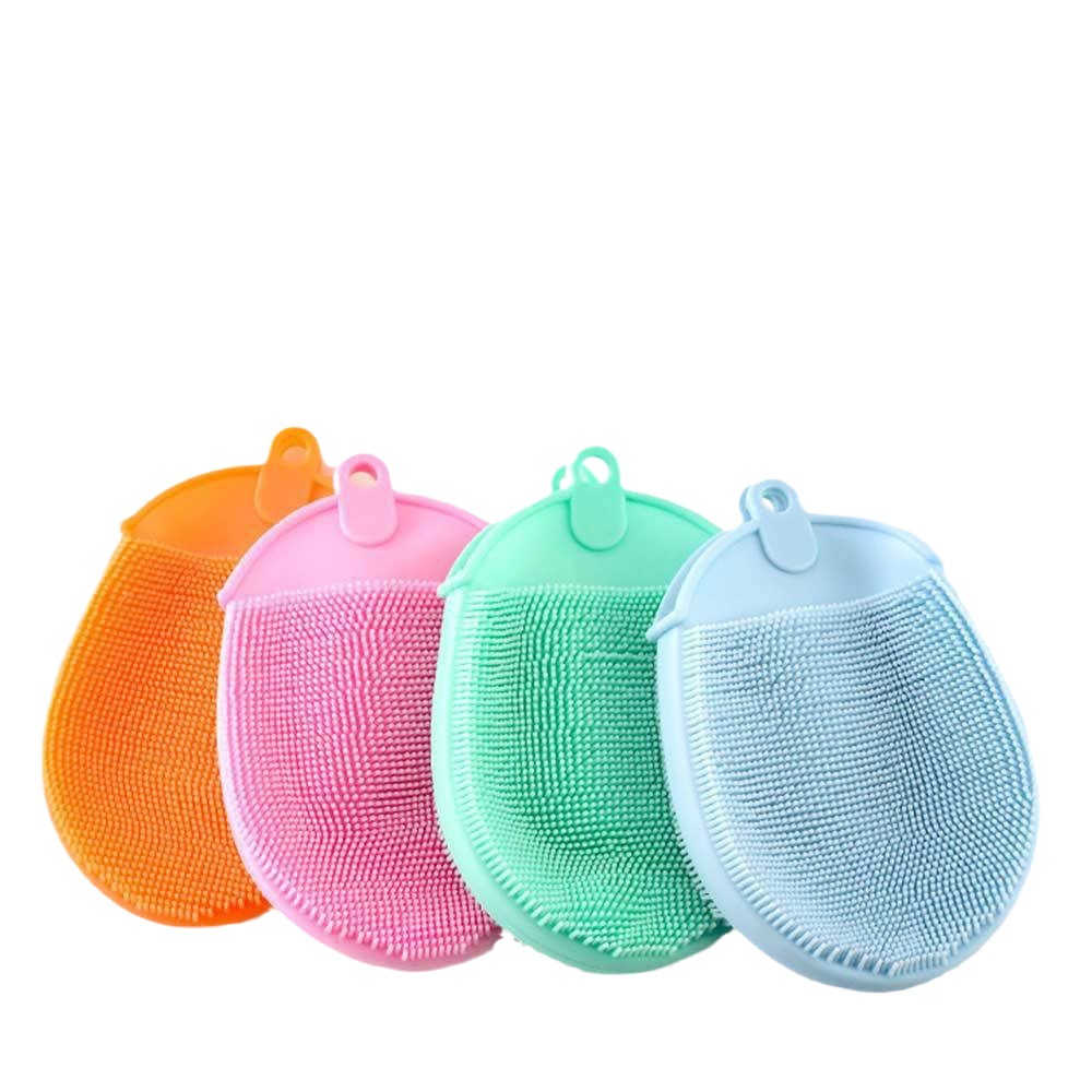 Tpe Soft Bristle Bath Brush Dishwashing Gloves Fruit Cleaning Brush Kitchen Cleaning Magic Dishwashing Brush Dish Brush