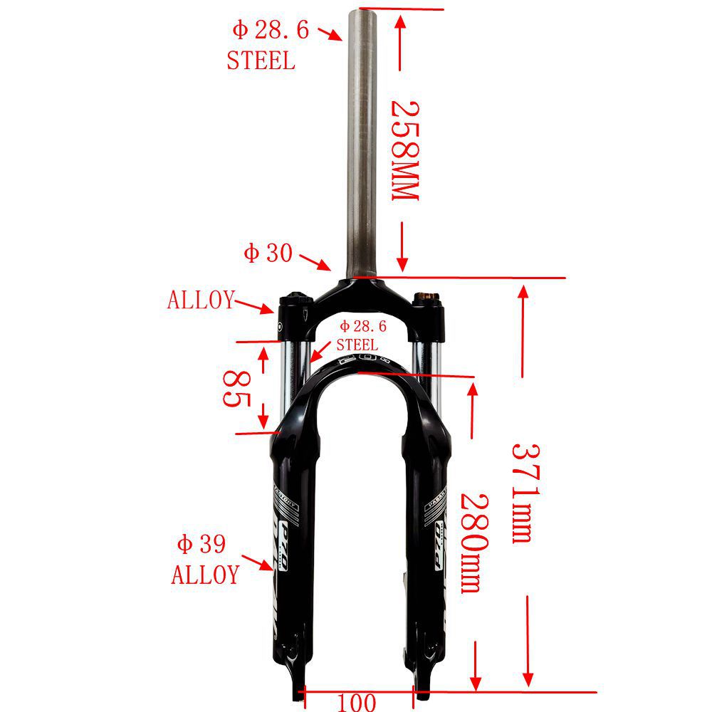 Picture of PASAK mountain bike shock absorber front fork soft and hard adjustable lockable 20/24 inch folding bike small wheel diameter disc brake