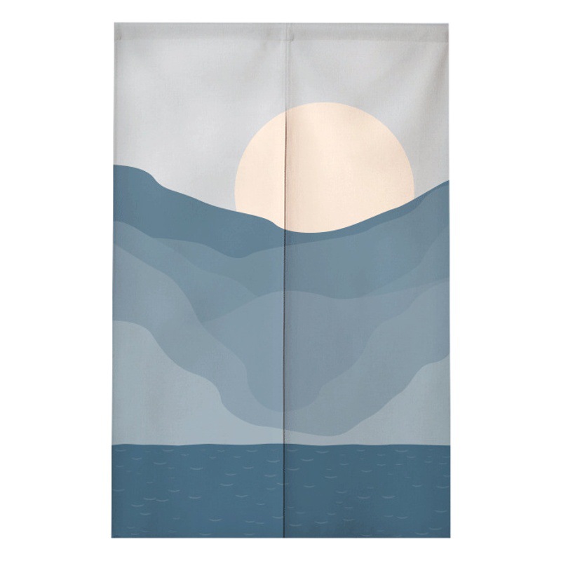 Nordic ins Simple Style Door Curtain Home Bedroom Living Room Hole-free Half Curtain Decorative Hanging Curtain Small Fresh Partition Curtain