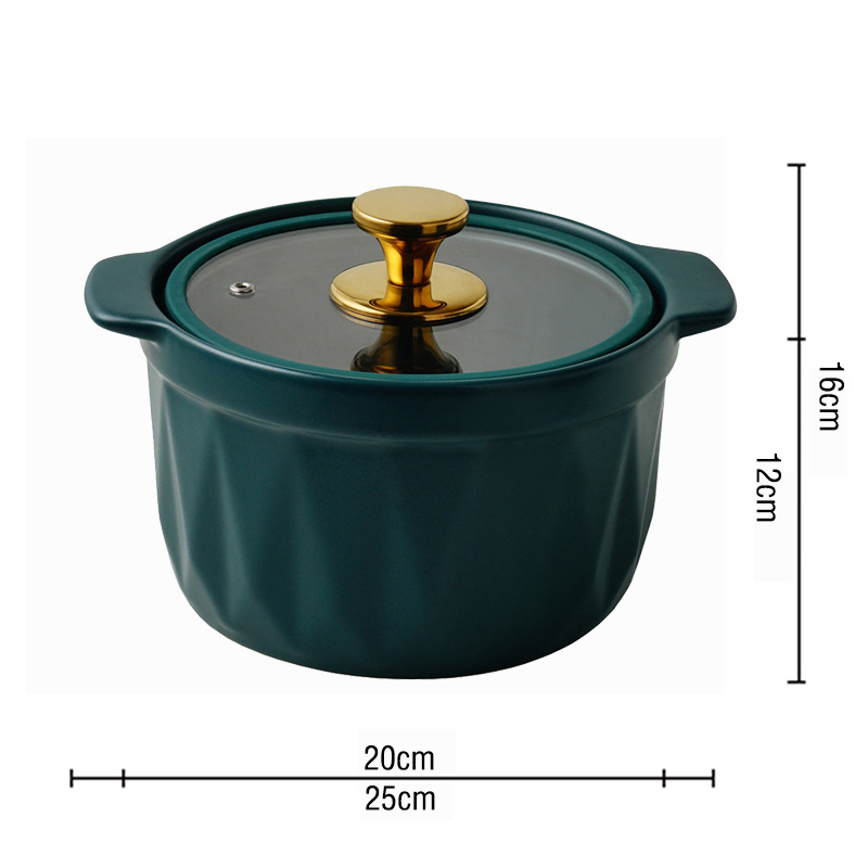 Picture of A modern simple matte glaze ceramic casserole high temperature resistant open flame household creative small casserole stew pot