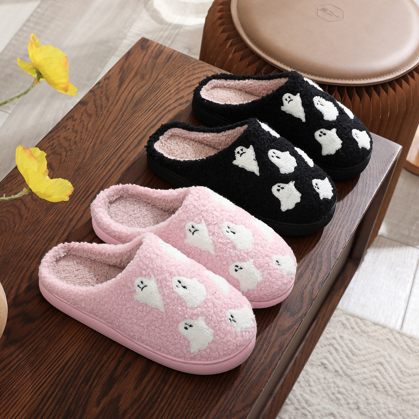 Amazon eBay new Halloween Ghost cartoon warm winter cotton slippers men and women couple home slippers