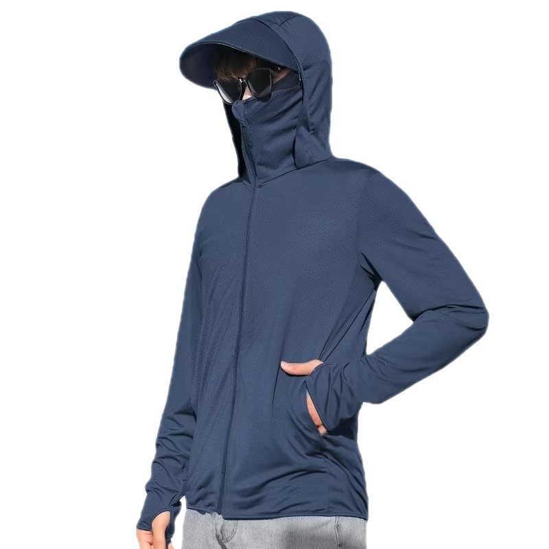 Picture of New Ice Silk Sunscreen Suit Summer Long-sleeved Lightweight Breathable Face-covering Casual Korean Style Fashionable Jacket Thin UV Protection