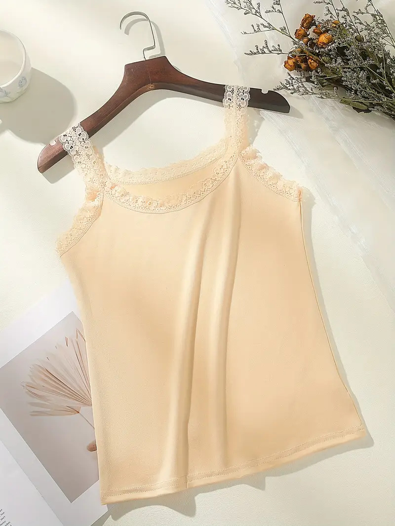 Picture of Trendy Lace Camisole for Women, Summer High Elasticity Plus Size Outerwear Base Shirt