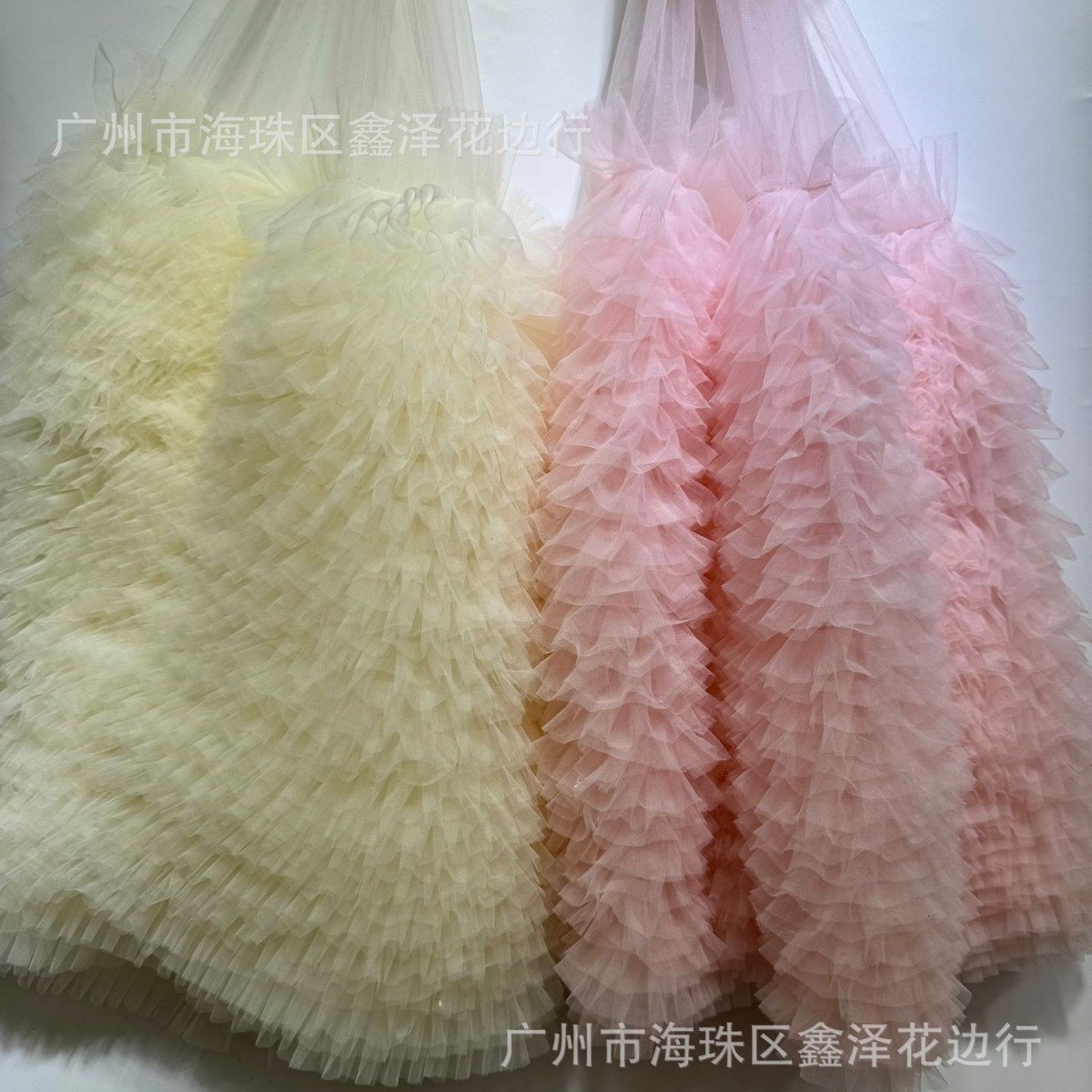 Lace Skirt Princess Dress Lace Puff Mesh Skirt Lace Stereo Mesh Dance Clothes Children's Wear Hem Fabric
